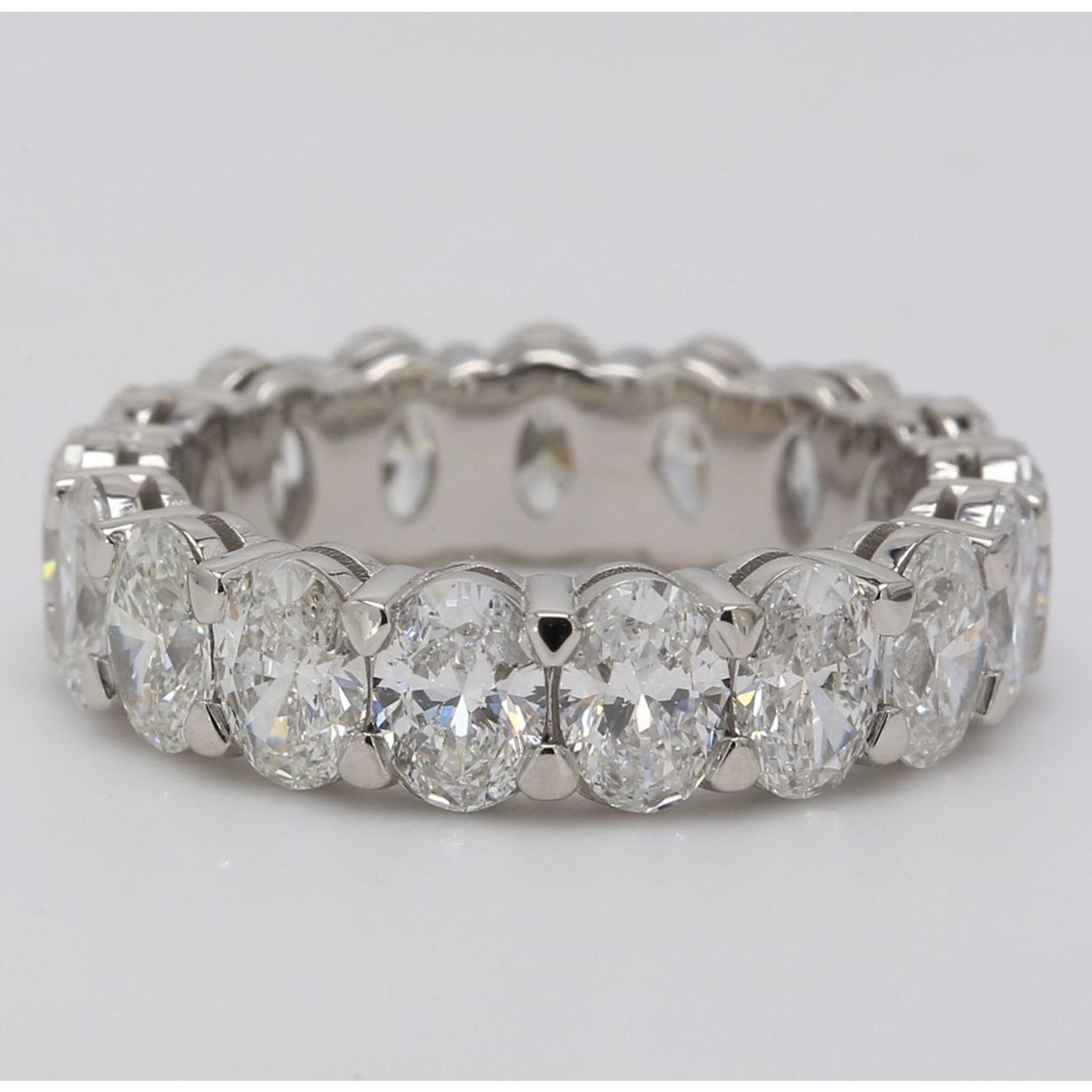 Ninacci Platinum Oval Diamond Eternity Band - 5.02 Carat Total Diamond Weight - Size 6.25