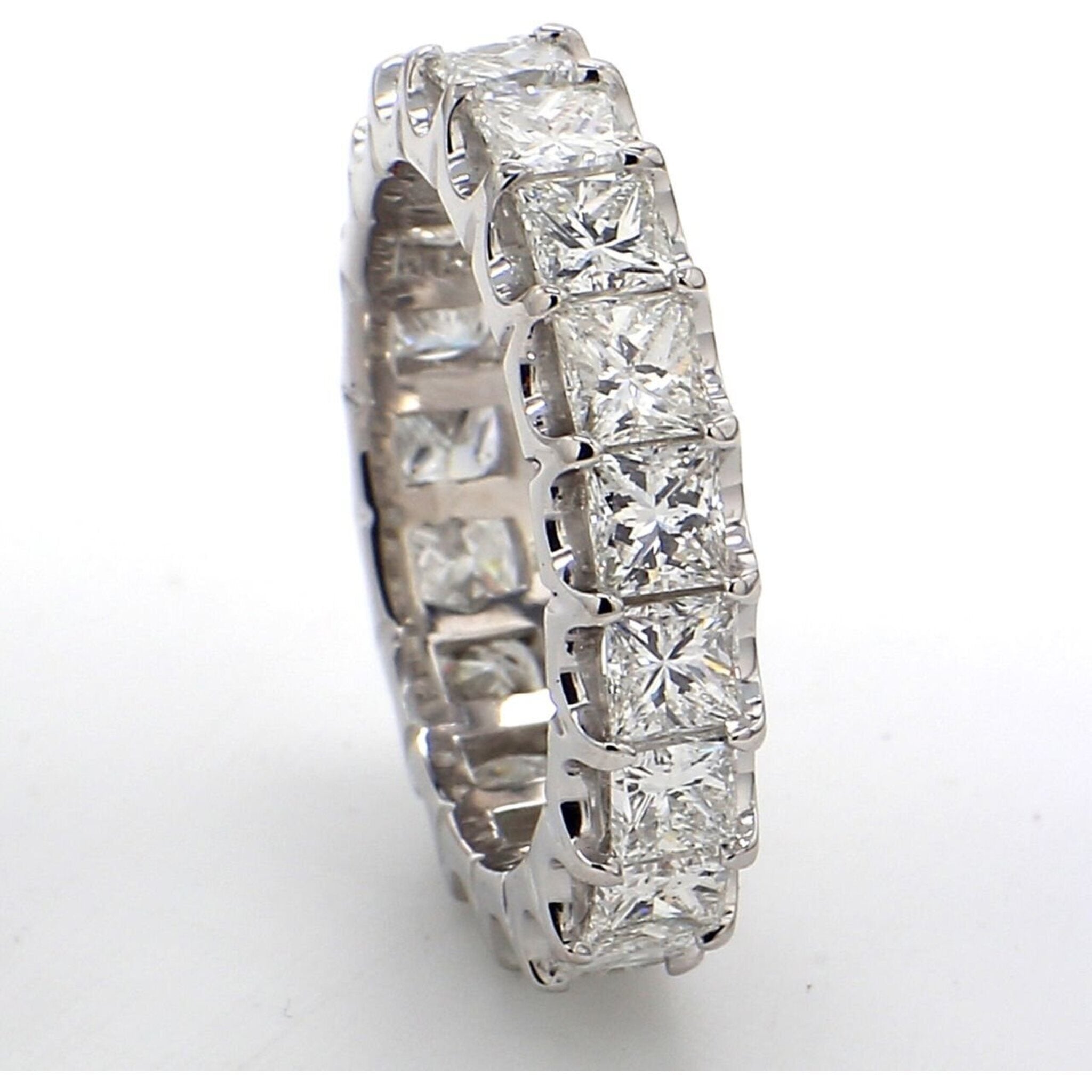 Ninacci Platinum Princess Cut Diamond Eternity Band - 4.01 Carat Total Diamond Weight - Size 6.0