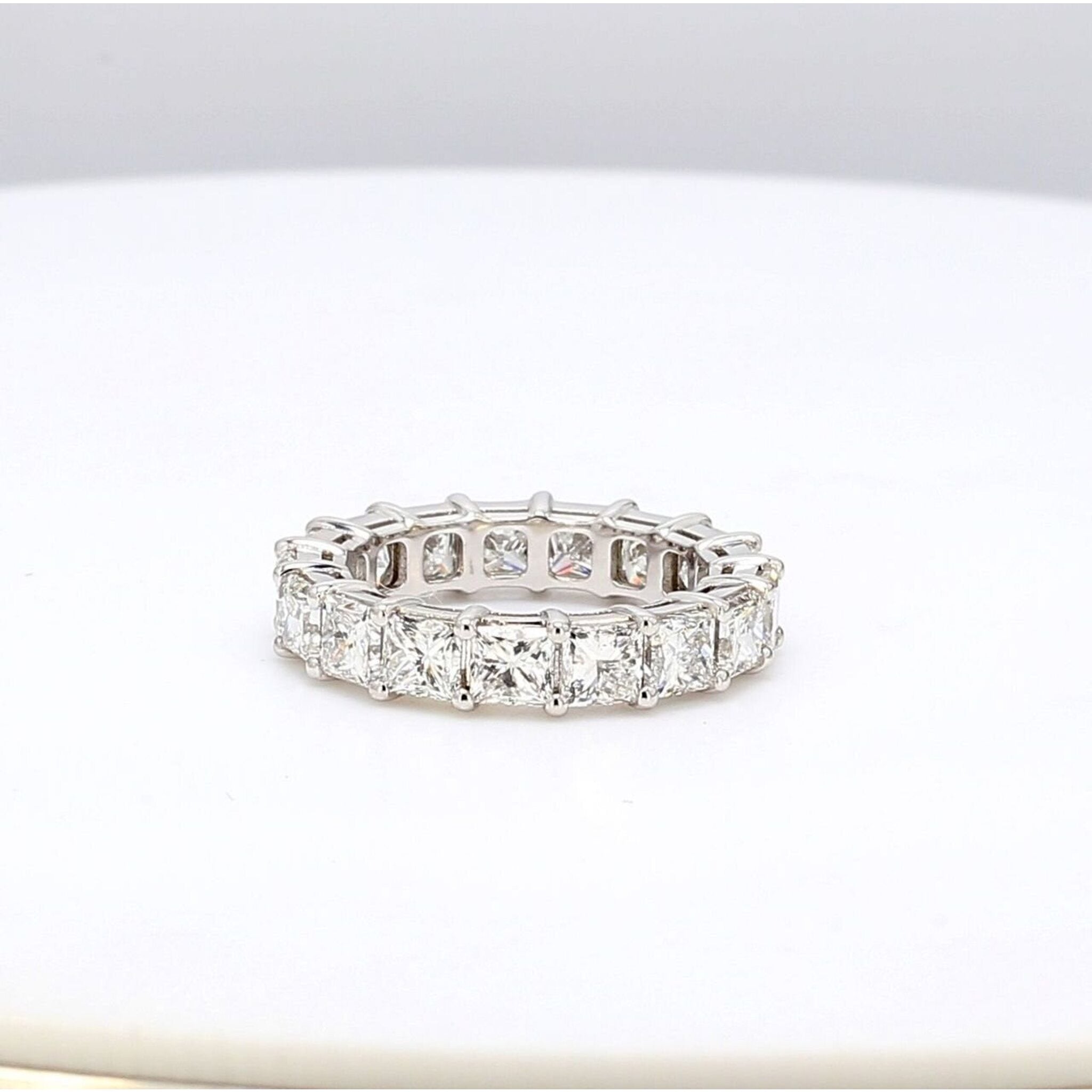 Ninacci Platinum Princess Cut Diamond Eternity Band - 5.16 Carat Total Diamond Weight - Size 4.75