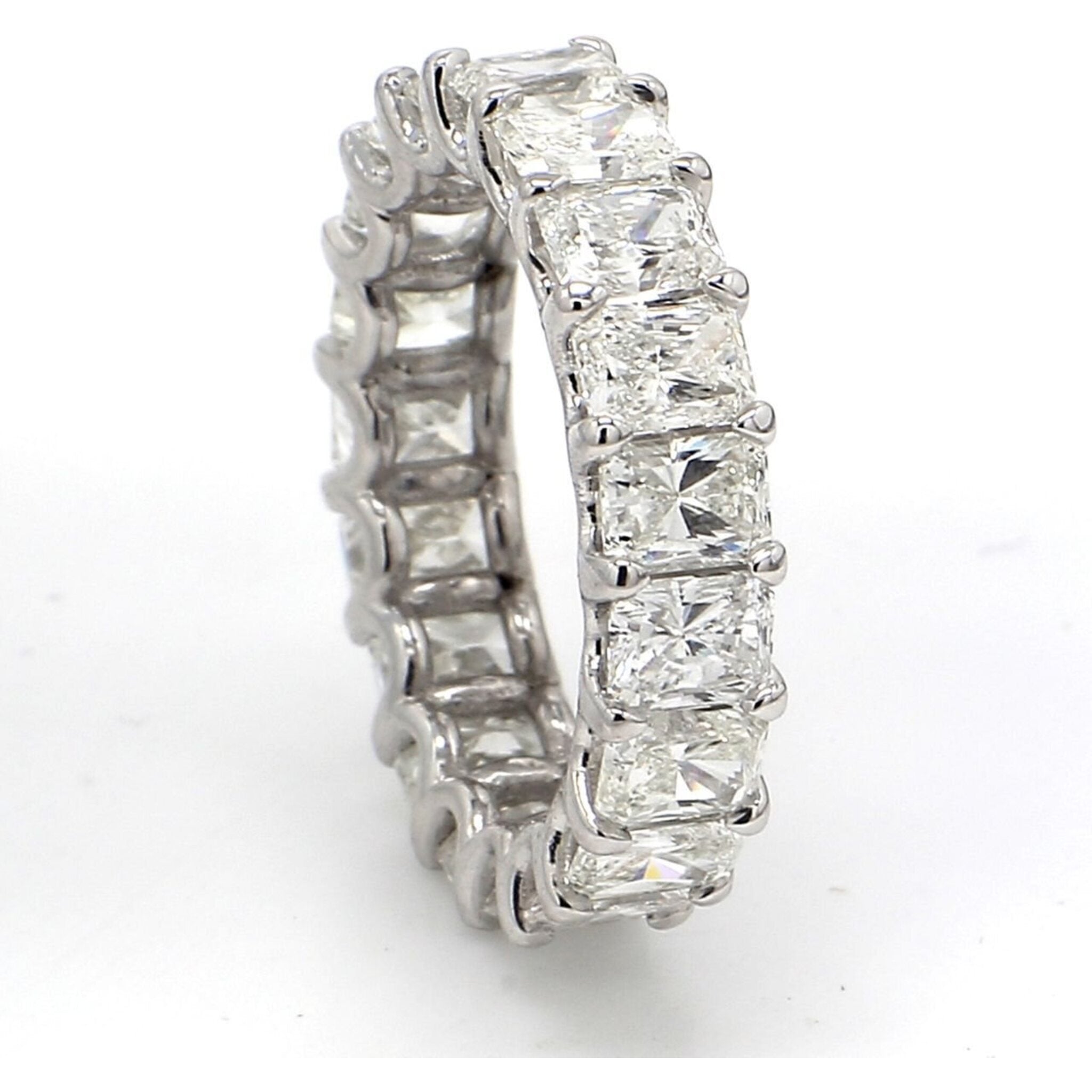 Ninacci Platinum Radiant Cut Diamond Eternity Band - 5.12 Carat Total Diamond Weight - Size 6.0