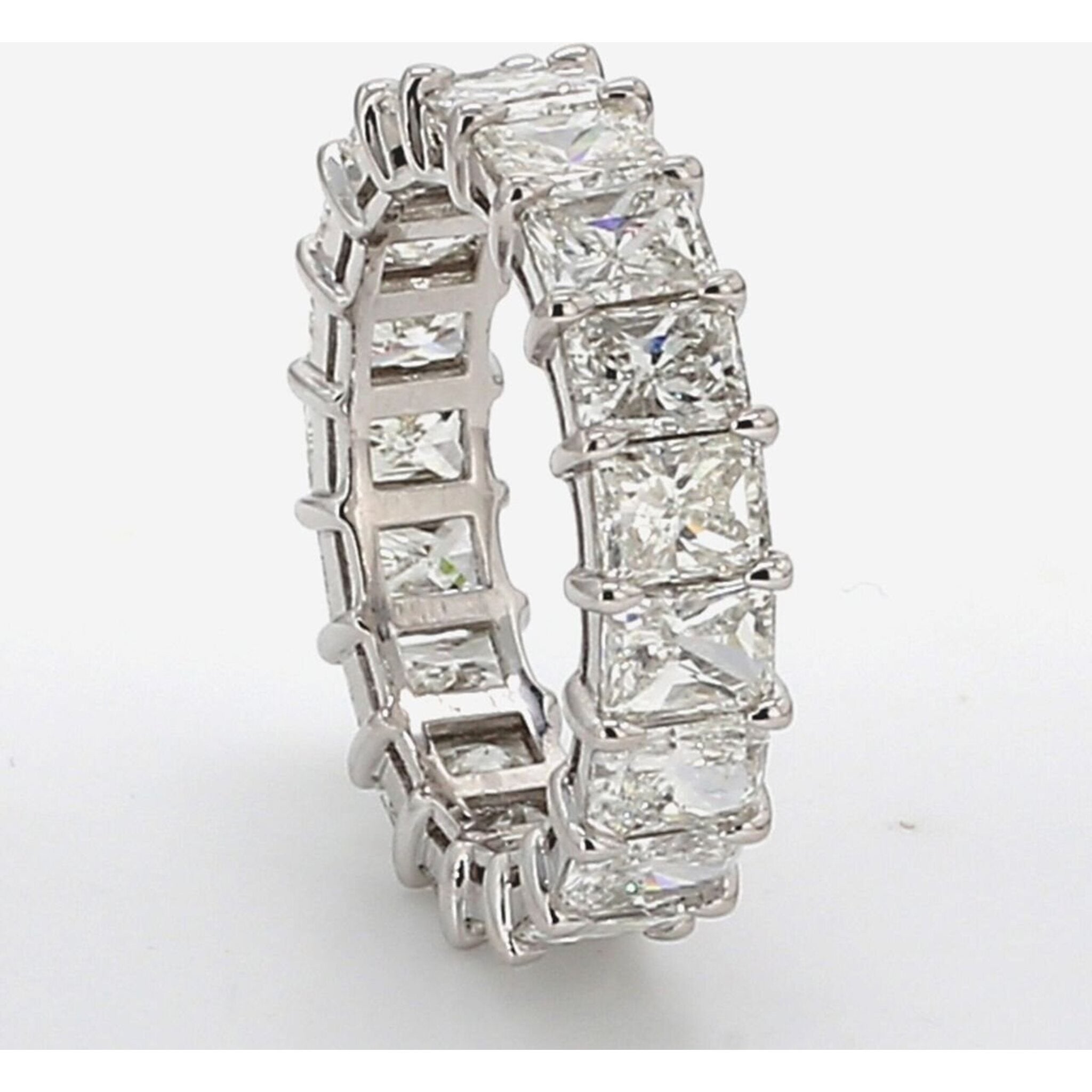 Ninacci Platinum Radiant Eternity Band with 5.98 Carats Diamonds - Size 6.25