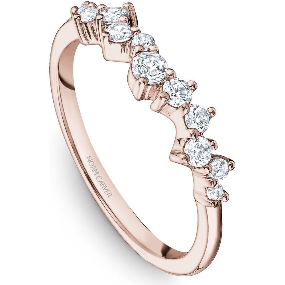 Noam Carver 14K Rose Gold Stackable Wedding Band with 11 Round-Cut Diamonds - 0.33 Carat Total Diamond Weight
