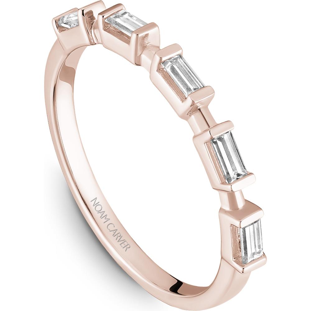 Noam Carver 14K Rose Gold Stackable Wedding Band with Baguette-Cut Diamonds - 0.25 Carat Total Diamond Weight