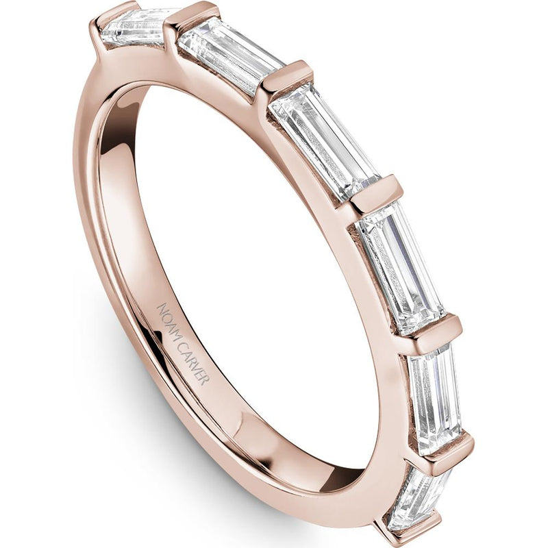 Noam Carver 14K Rose Gold Stackable Wedding Band with Baguette-Cut Diamonds - 1.02 Carat Total Diamond Weight