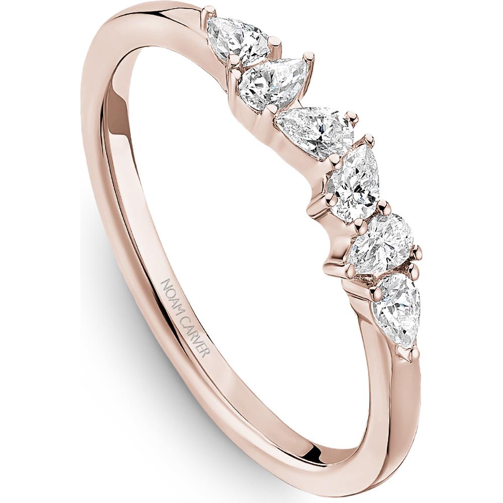 Noam Carver 14K Rose Gold Stackable Wedding Band with Pear-Cut Diamonds - 0.33 Carat Total Diamond Weight