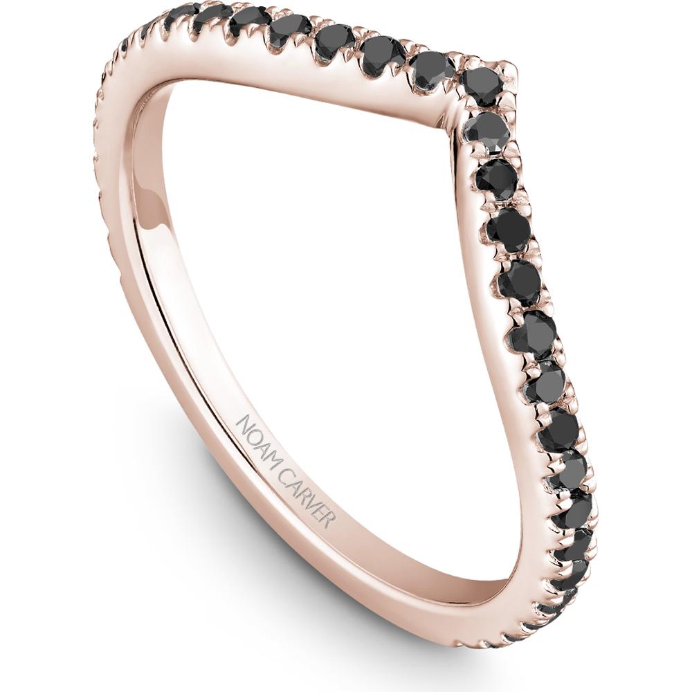 Noam Carver 14K Rose Gold Stackable Wedding Band with Round-Cut Black Diamonds - 0.33 Carat Total Diamond Weight