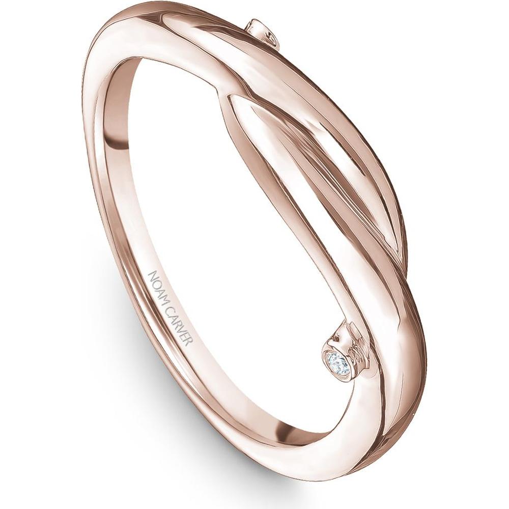 Noam Carver 14K Rose Gold Stackable Wedding Band with Round-Cut Diamonds - 0.01 Carat Total Diamond Weight
