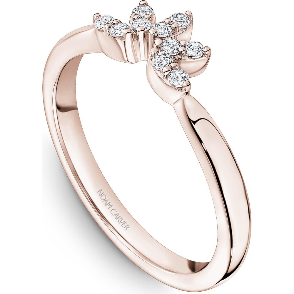 Noam Carver 14K Rose Gold Stackable Wedding Band with Round-Cut Diamonds - 0.12 Carat Total Diamond Weight