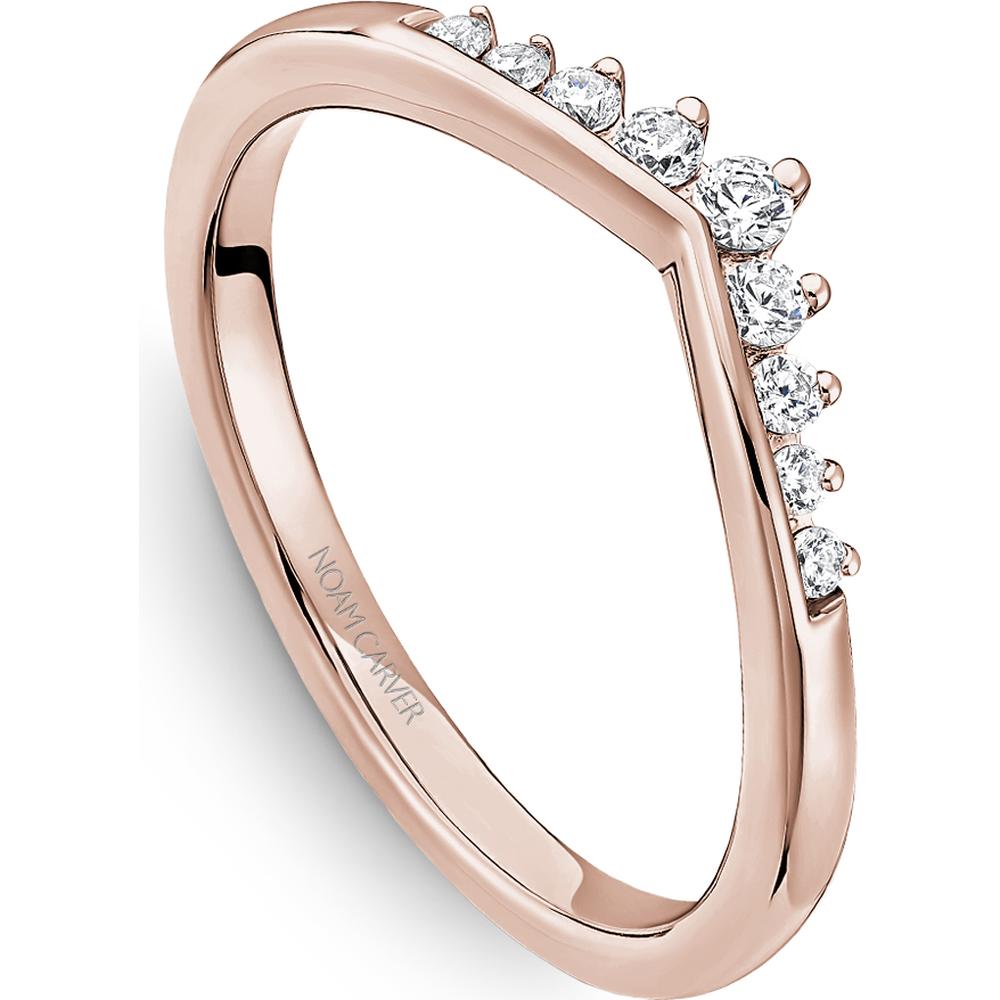 Noam Carver 14K Rose Gold Stackable Wedding Band with Round-Cut Diamonds - 0.13 Carat Total Diamond Weight