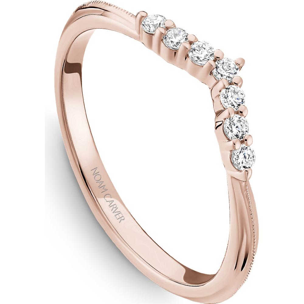 Noam Carver 14K Rose Gold Stackable Wedding Band with Round-Cut Diamon ...