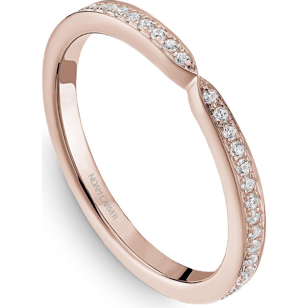 Noam Carver 14K Rose Gold Stackable Wedding Band with Round Cut Diamonds - 0.2 Carat Total Diamond Weight