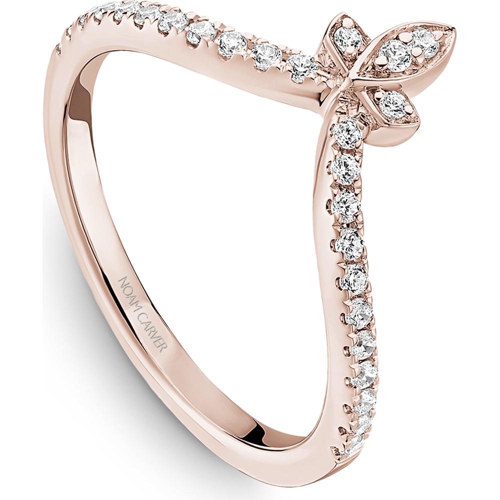 Noam Carver 14K Rose Gold Stackable Wedding Band with Round-Cut Diamonds - 0.21 Carat Total Diamond Weight