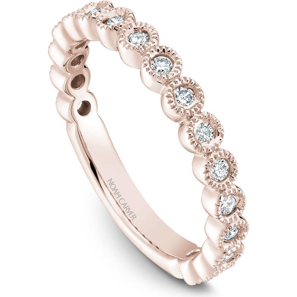 Noam Carver 14K Rose Gold Stackable Wedding Band with Round-Cut Diamonds - 0.31 Carat Total Diamond Weight