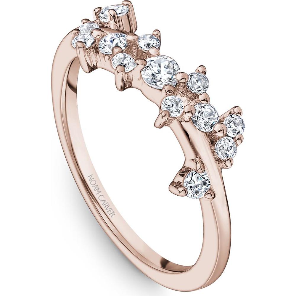 Noam Carver 14K Rose Gold Stackable Wedding Band with Round Cut Diamonds - 0.4 Carat Total Diamond Weight