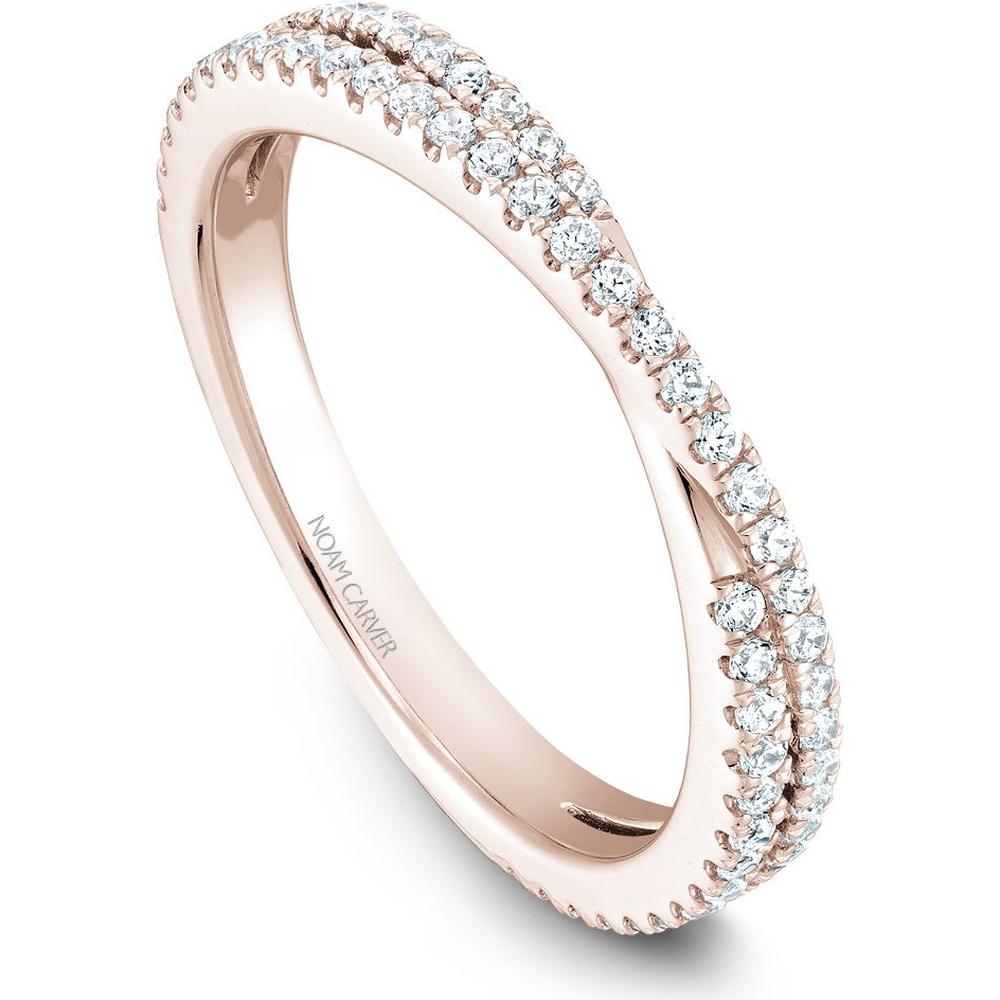 Noam Carver 14K Rose Gold Stackable Wedding Band with Round-Cut Diamonds - 0.4 Carat Total Diamond Weight