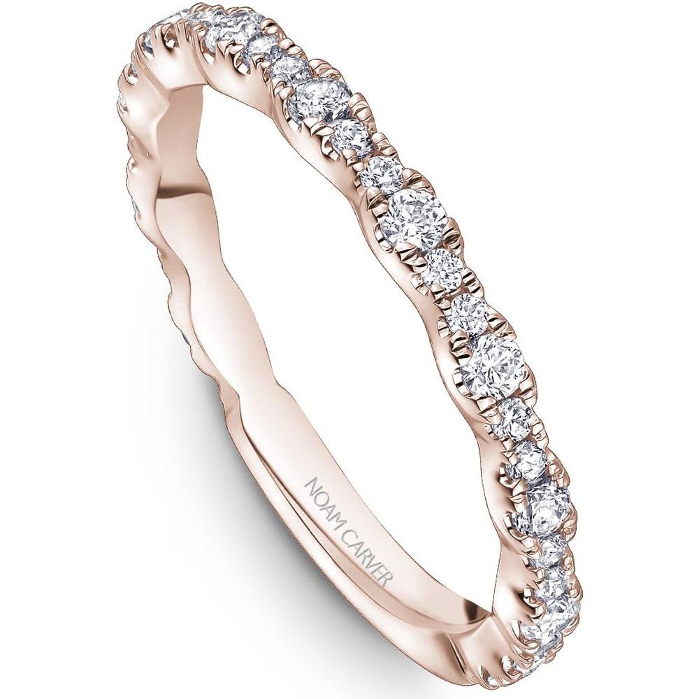 Noam Carver 14K Rose Gold Stackable Wedding Band with Round-Cut Diamonds - 0.43 Carat Total Diamond Weight