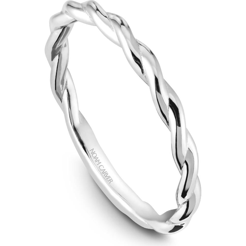 Noam Carver 14K White Gold Stackable Twisted Design Wedding Band