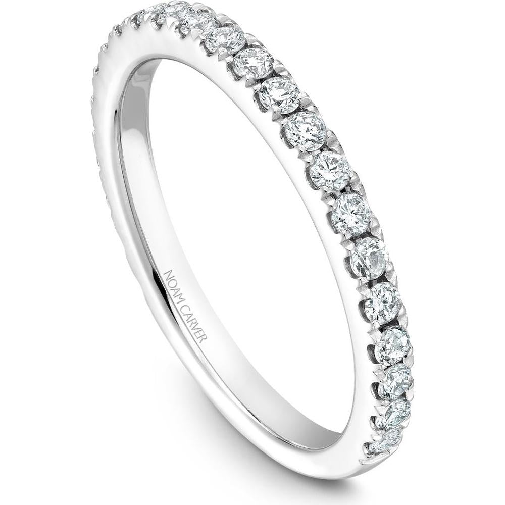 Noam Carver 14K White Gold Stackable Wedding Band with 24 Round-Cut Diamonds - 0.5 Carat Total Diamond Weight
