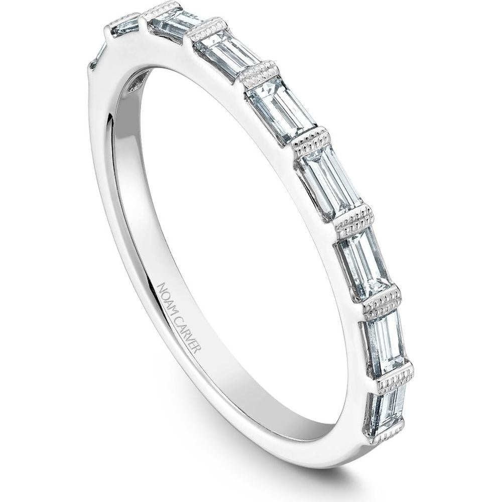 Noam Carver 14K White Gold Stackable Wedding Band with Baguette-Cut Diamonds - 0.45 Carat Total Diamond Weight