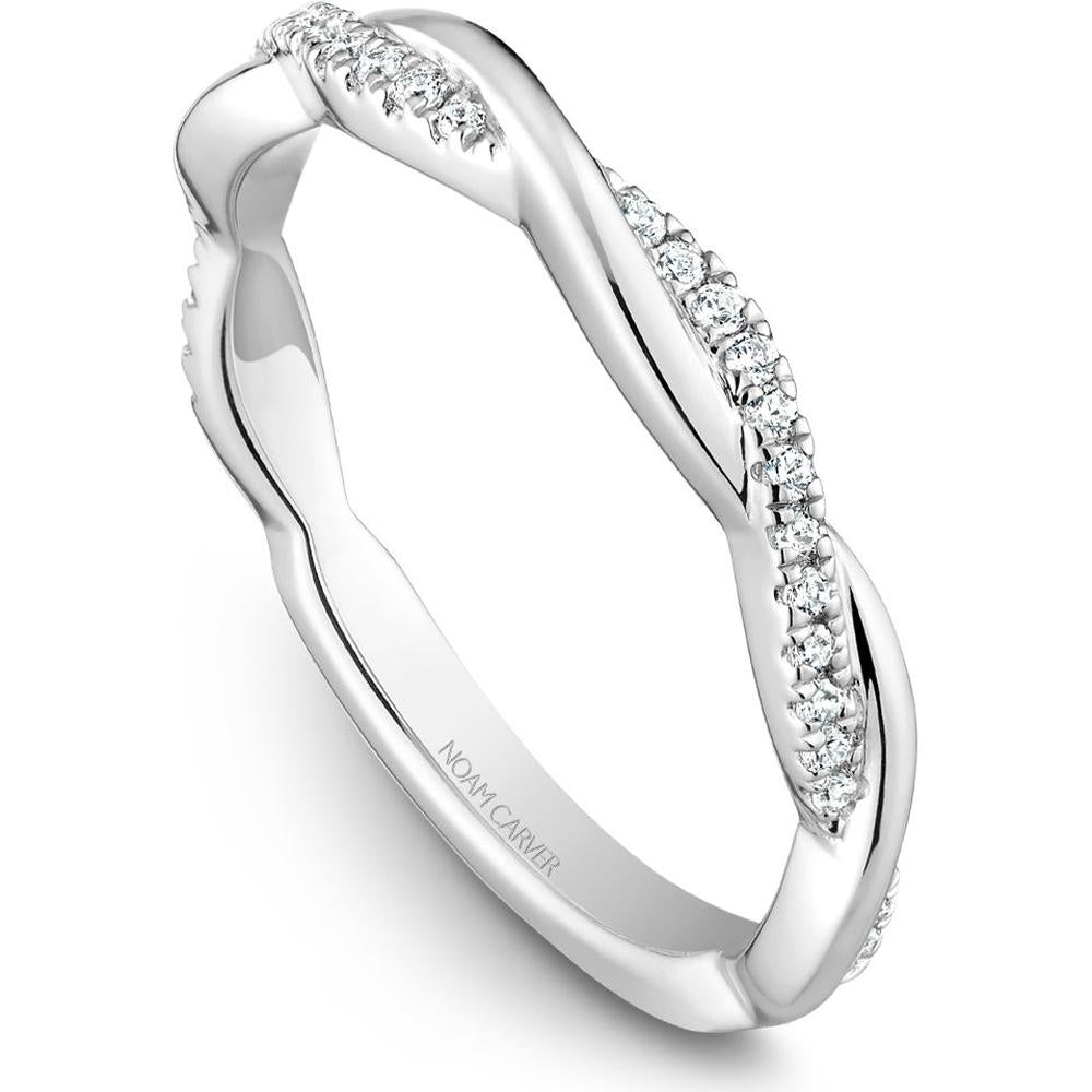 Noam Carver 14K White Gold Stackable Wedding Band with Round-Cut Diamonds - 0.16 Carat Total Diamond Weight
