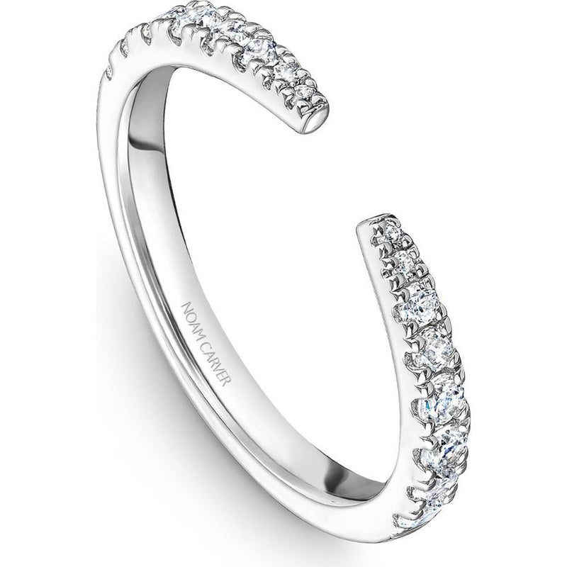 Noam Carver 14K White Gold Stackable Wedding Band with Round-Cut Diamonds - 0.36 Carat Total Diamond Weight
