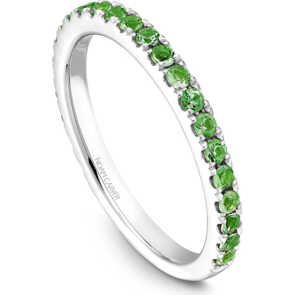 Noam Carver 14K White Gold Stackable Wedding Band with Round-Cut Tsavorites - 0.29 Carat Total Gem Weight