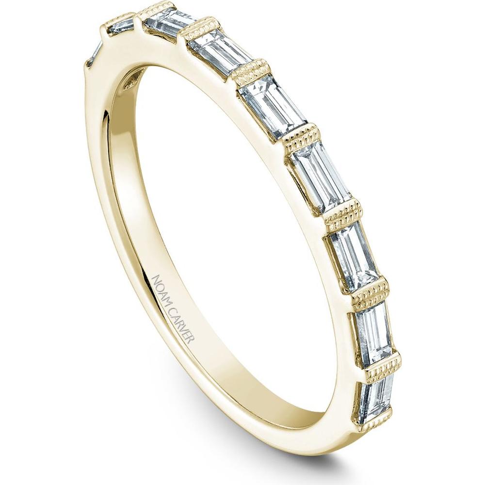 Noam Carver 14K Yellow Gold Stackable Wedding Band with Baguette Diamonds - 0.45 Carat Total Diamond Weight
