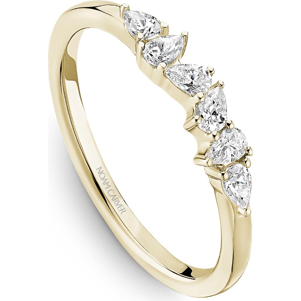 Noam Carver 14K Yellow Gold Stackable Wedding Band with Pear Cut Diamonds - 0.33 Carat Total Diamond Weight