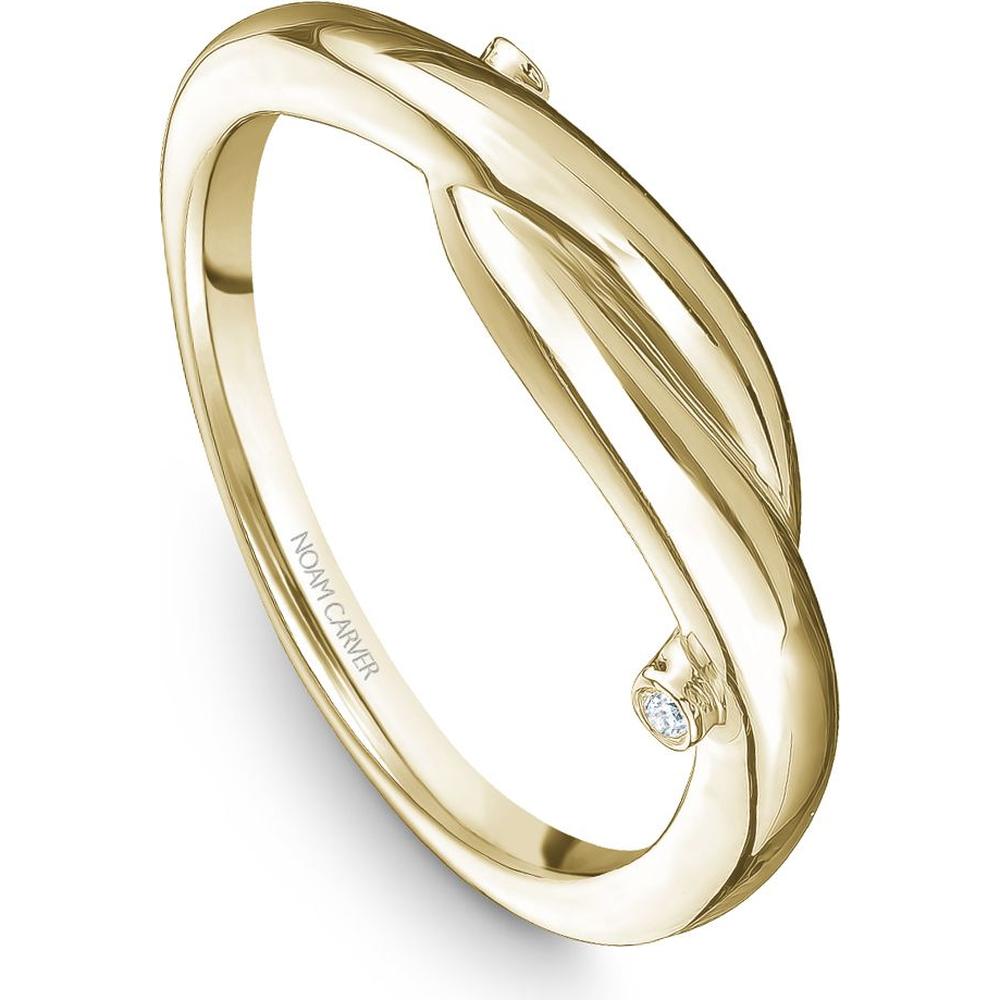 Noam Carver 14K Yellow Gold Stackable Wedding Band with Round-Cut Diamonds - 0.01 Carat Total Diamond Weight