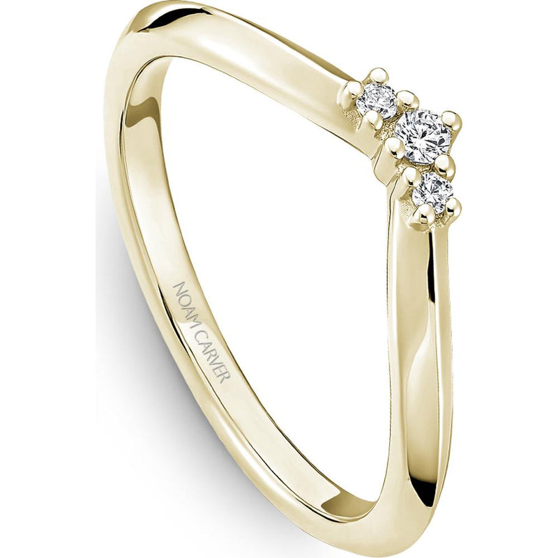 Noam Carver 14K Yellow Gold Stackable Wedding Band with Round Cut Diamonds - 0.05 Carat Total Diamond Weight