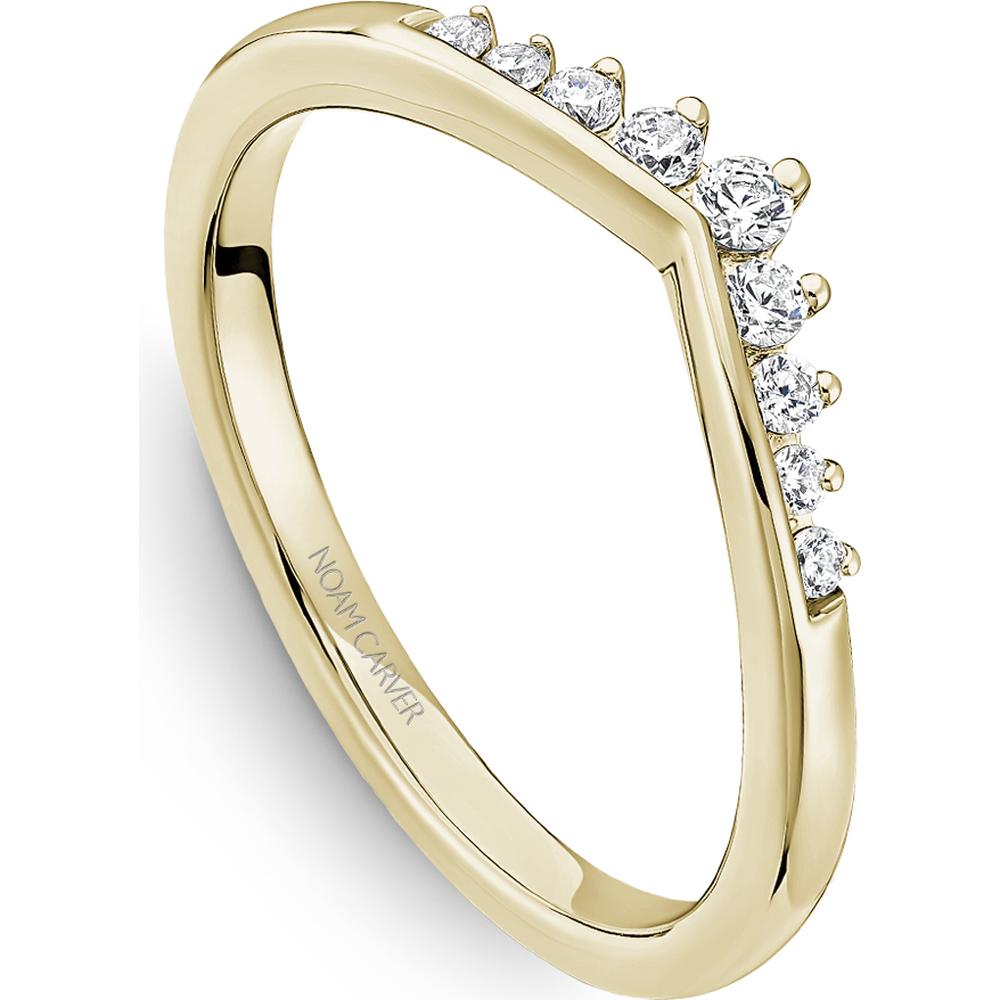 Noam Carver 14K Yellow Gold Stackable Wedding Band with Round-Cut Diamonds - 0.13 Carat Total Diamond Weight