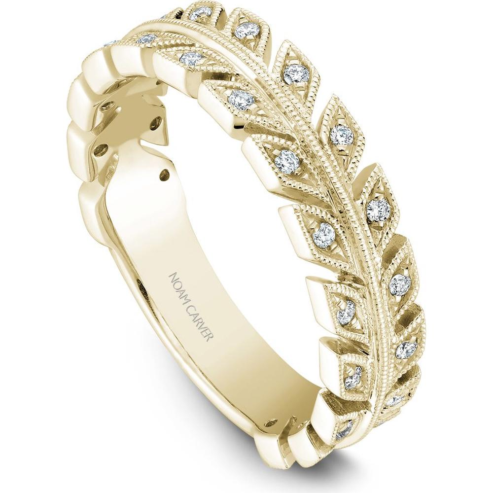Noam Carver 14K Yellow Gold Stackable Wedding Band with Round-Cut Diamonds - 0.17 Carat Total Diamond Weight