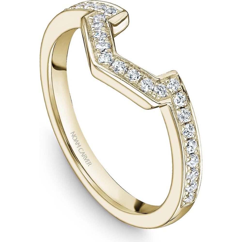 Noam Carver 14K Yellow Gold Stackable Wedding Band with Round Cut Diamonds - 0.19 Carat Total Diamond Weight