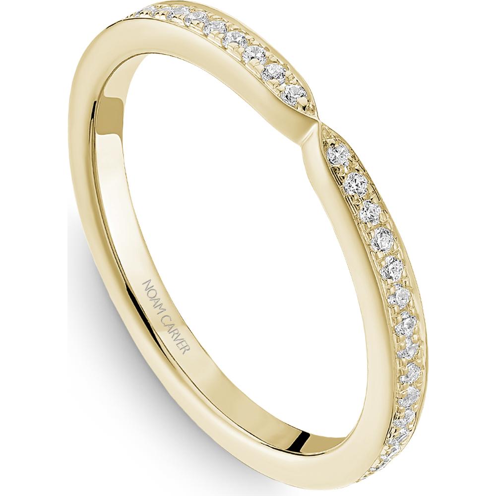 Noam Carver 14K Yellow Gold Stackable Wedding Band with Round Cut Diamonds - 0.2 Carat Total Diamond Weight