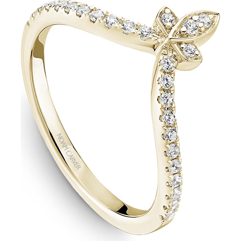 Noam Carver 14K Yellow Gold Stackable Wedding Band with Round Cut Diamonds - 0.21 Carat Total Diamond Weight