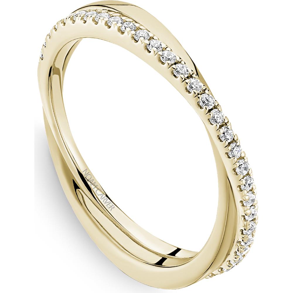 Noam Carver 14K Yellow Gold Stackable Wedding Band with Round-Cut Diamonds - 0.22 Carat Total Diamond Weight