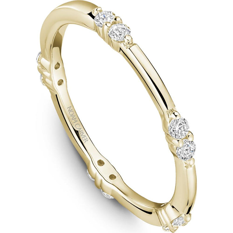 Noam Carver 14K Yellow Gold Stackable Wedding Band with Round Cut Diamonds - 0.25 Carat Total Diamond Weight