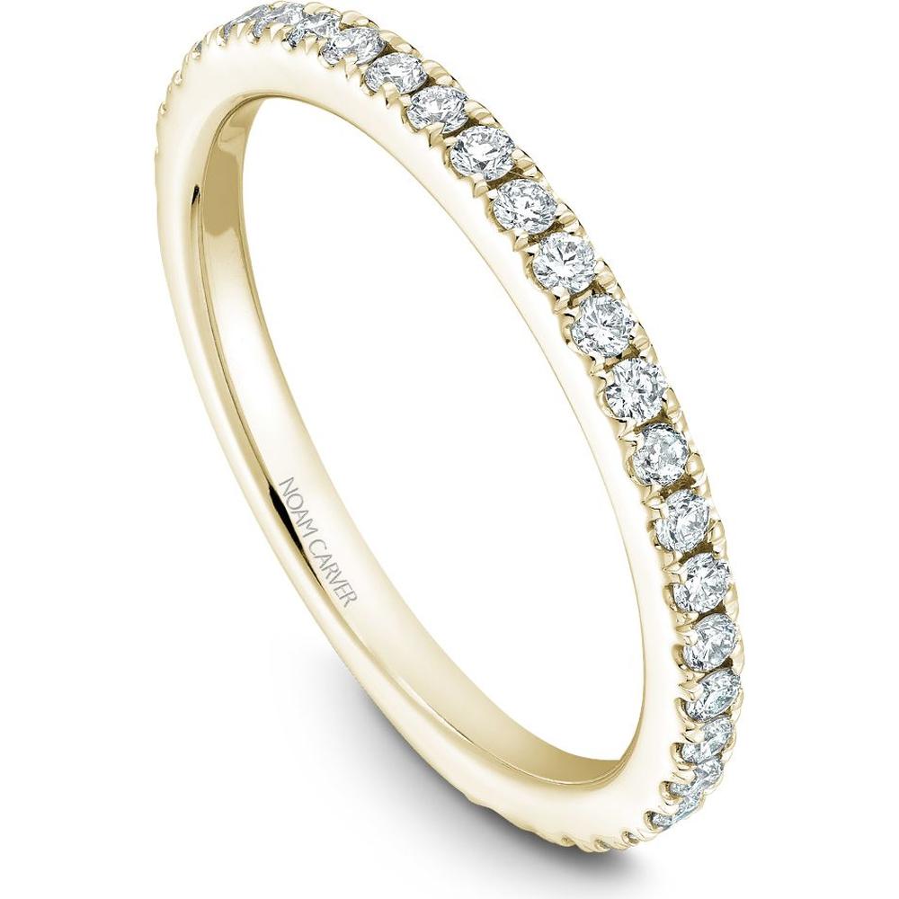 Noam Carver 14K Yellow Gold Stackable Wedding Band with Round Cut Diamonds - 0.35 Carat Total Diamond Weight