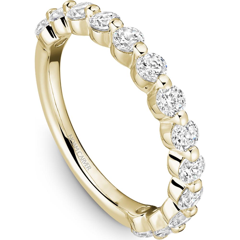 Noam Carver 14K Yellow Gold Stackable Wedding Band with Round Cut Diamonds - 1.04 Carat Total Diamond Weight