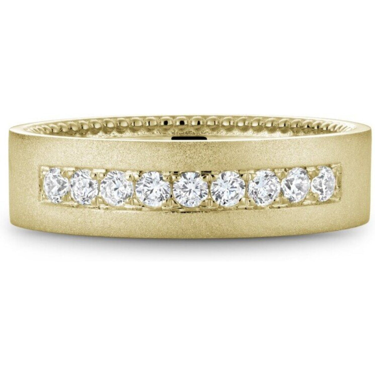 Noam Carver 14k Yellow Gold Sandblast Finish Diamond Wedding Band 6.5m Noam Carver 14k Yellow Gold Sandblast Finish Diamond Wedding Band 6.5m