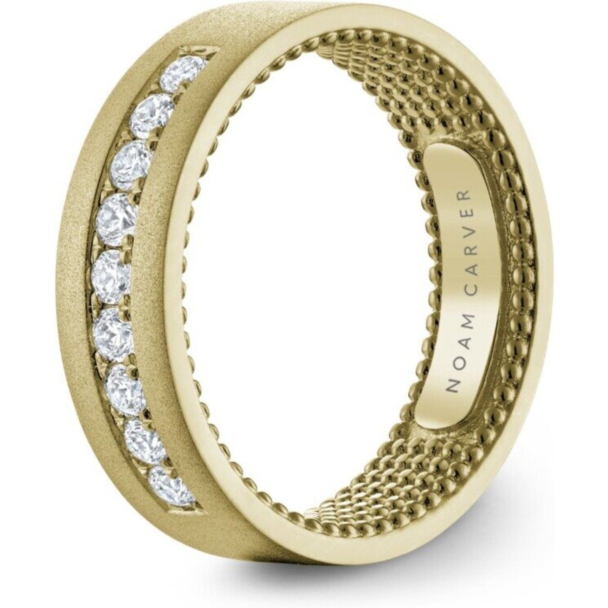 Noam Carver 14k White Gold Comfort Fit Wedding Band with