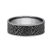 Odin Script Men's Wedding Band in Tungsten - 7mm Width by Forge