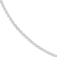 Olas d'Oro 16" Necklace - 10K White Gold 1.65mm Wheat Chain with Lobster Lock