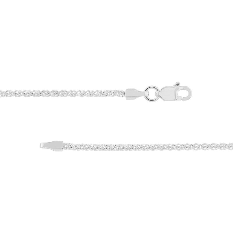 Olas d'Oro 16" Necklace - 10K White Gold 1.65mm Wheat Chain with Lobster Lock