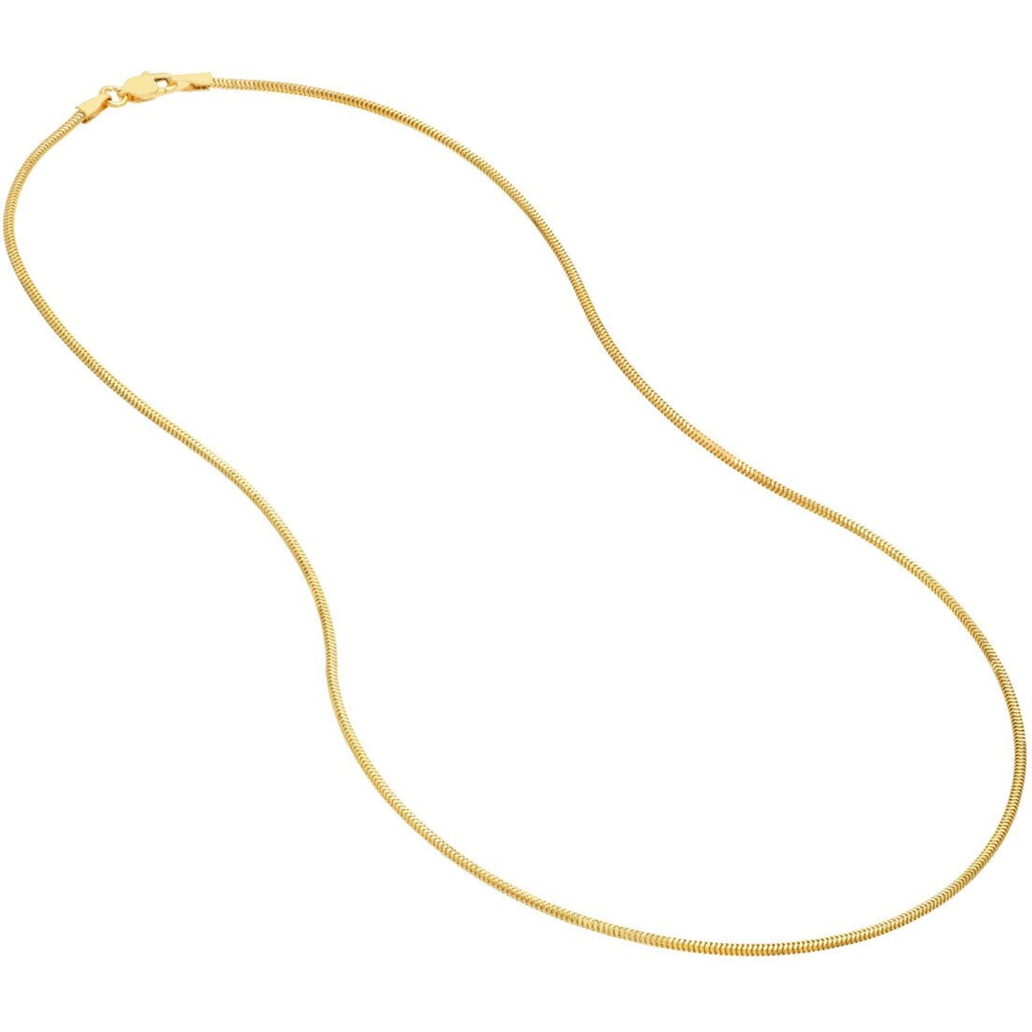 Olas d'Oro 16" Necklace - 10K Yellow Gold 1.4mm Snake Chain with Lobster Lock