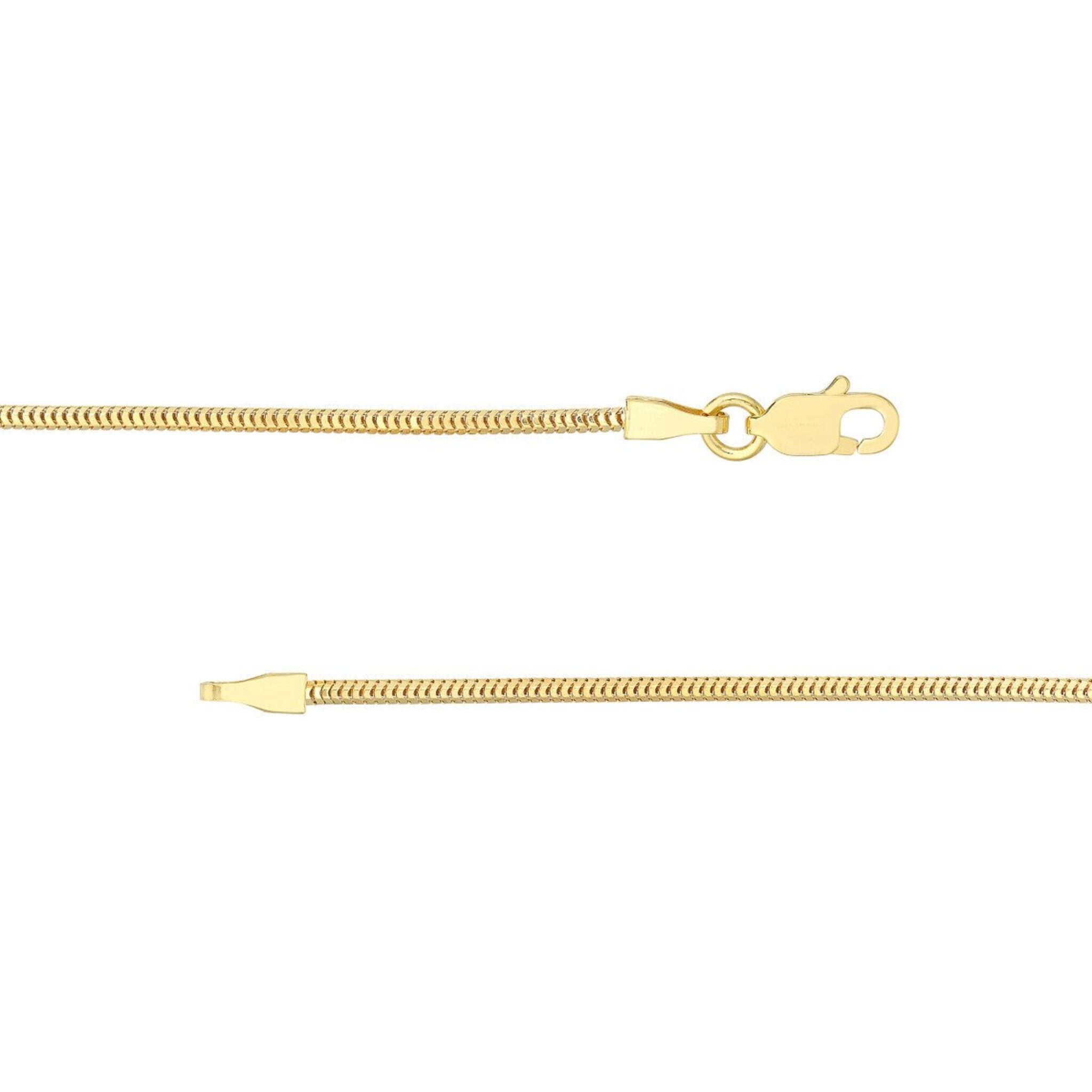 Olas d'Oro 16" Necklace - 10K Yellow Gold 1.4mm Snake Chain with Lobster Lock