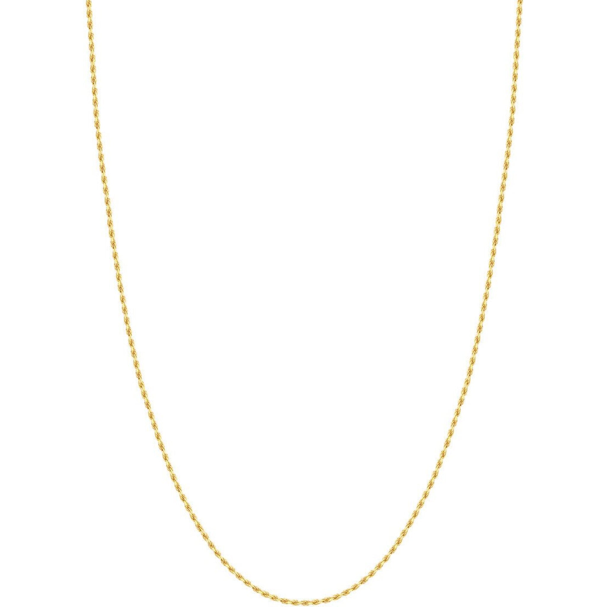 Olas d'Oro 16" Necklace - 10K Yellow Gold 1.8mm Diamond Cut Rope Chain with Lobster Lock