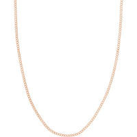 Olas d'Oro 16" Necklace - 14K Rose Gold 2.70mm Diamond Cut Open Curb with Lobster Lock
