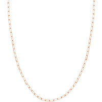 Olas d'Oro 16" Necklace - 14K Rose Gold 3.1mm Paper Clip Chain with Lobster Lock