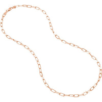 Olas d'Oro 16" Necklace - 14K Rose Gold 3.1mm Paper Clip Chain with Lobster Lock